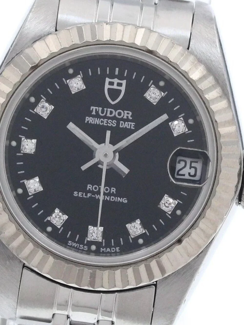 TUDOR Princess Date 92514 WG bezel 10P diamond Automatic Ladies Watch_956982